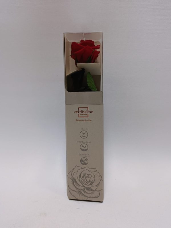rosa eterna roja tallo corto
