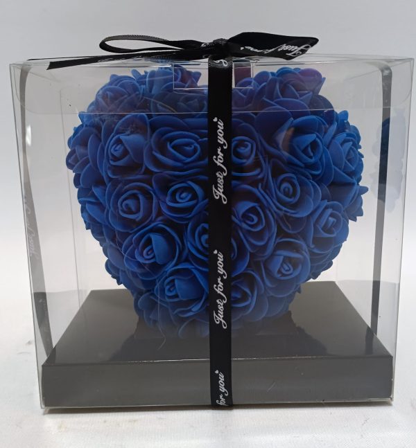 Corazón azul rosas foam 16*15 cm